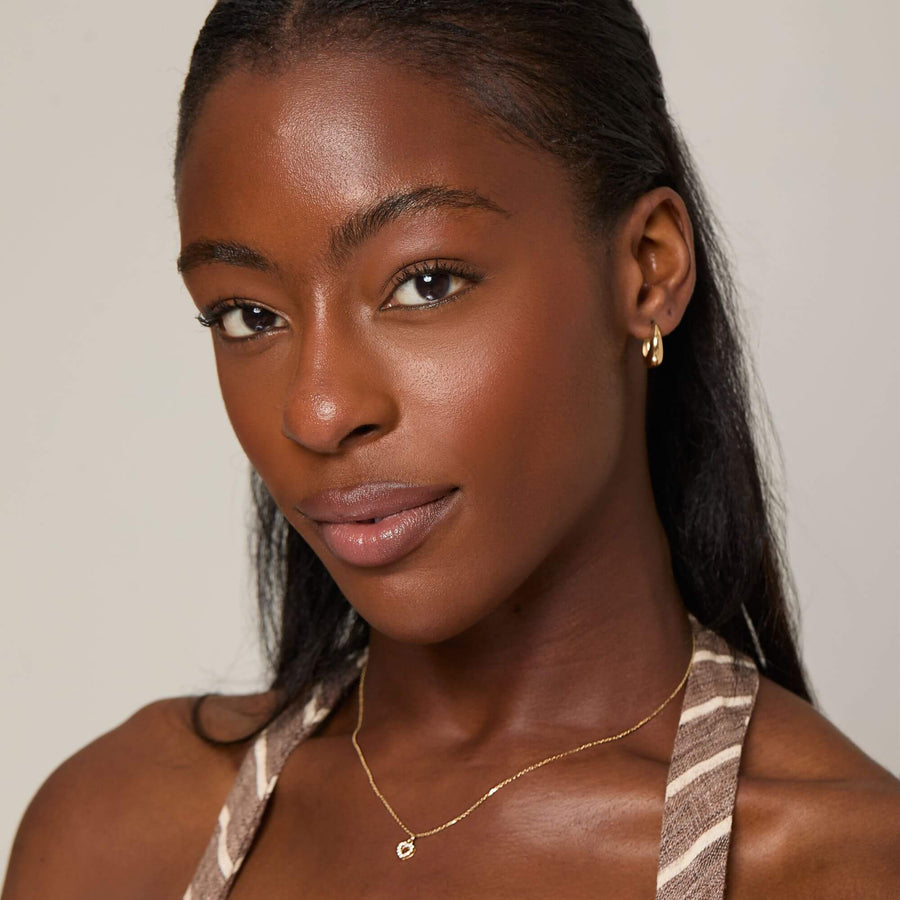 14k Solid Gold Minimalist Chunky Huggie Hoop Earrings