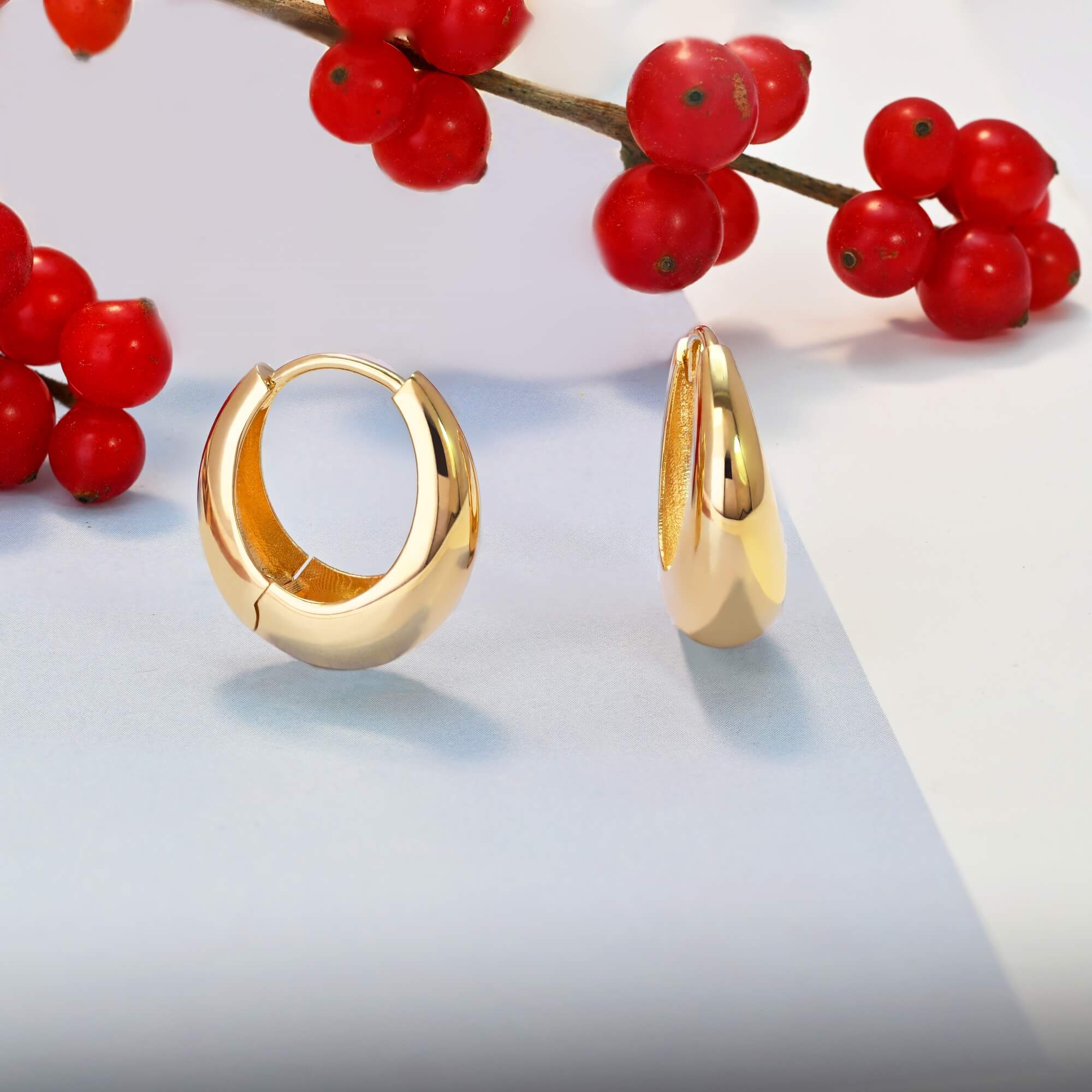 Infinite Chunky Hoops as a solid gold statement hoop earring style