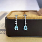 18k Gold Natural Teardrop Aquamarine Earrings - EVELYN GOLD JEWELS