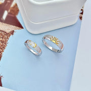 Unique Celestial Couple Band Rings - EVELYN GOLD JEWELS