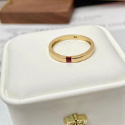 18k Natural Square Emerald/Ruby/Sapphire Solitaire Ring