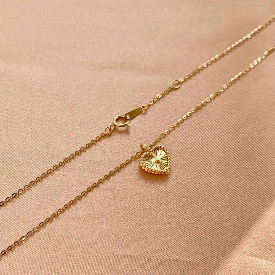 Heart Charm Necklace and Earrings Set