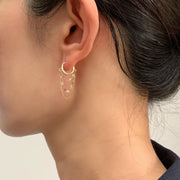 14k Solid Gold Trio Layer Tassel Drop Earrings - EVELYN GOLD JEWELS