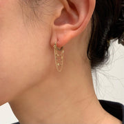 14k Solid Gold Trio Layer Tassel Drop Earrings - EVELYN GOLD JEWELS