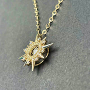 14k Solid Gold Dancing Moissanite North Star Pendant