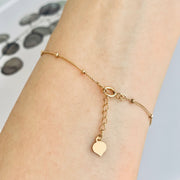 14k Solid Gold Satellite Beaded Bracelet