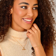 14k Solid Gold T-Bar Pendant