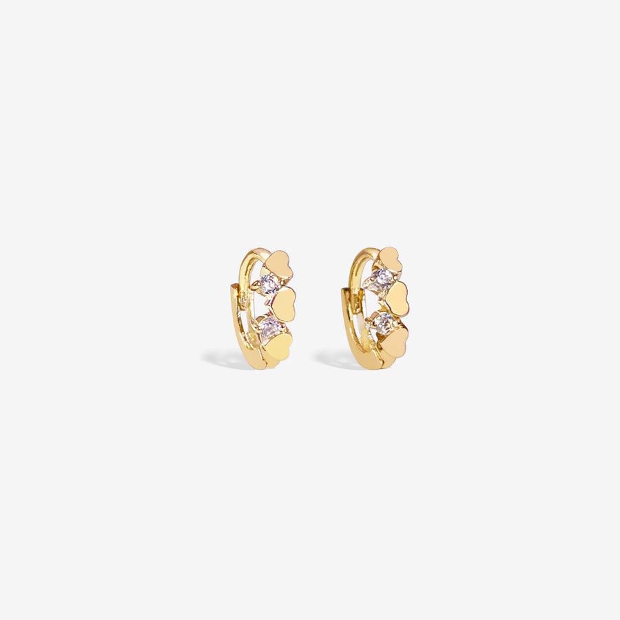 14k 5.5mm Tiny Heart Cartilage Hoop Earrings