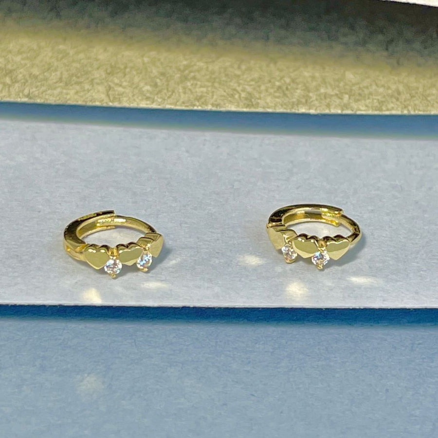 14k 5.5mm Tiny Heart Cartilage Hoop Earrings