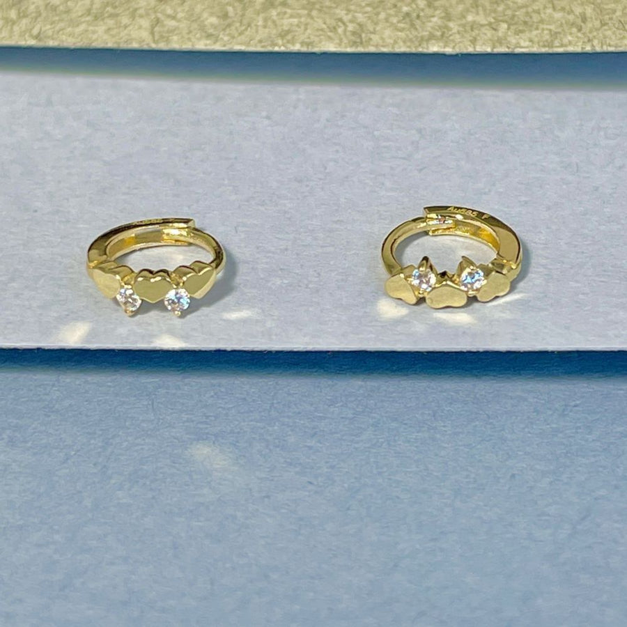 14k 5.5mm Tiny Heart Cartilage Hoop Earrings