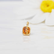 Caramel Zircon Octagon Pendant Necklace
