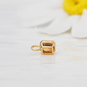 Caramel Zircon Octagon Pendant Necklace