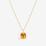 Caramel Zircon Octagon Pendant Necklace