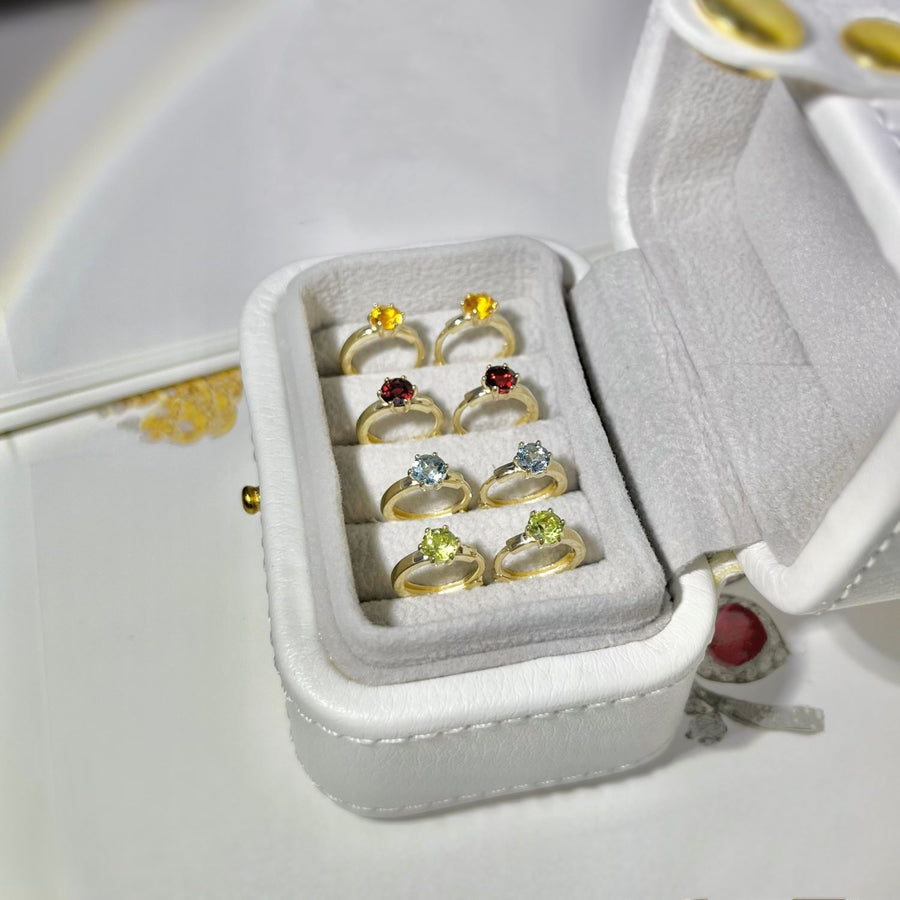 14k Solid Gold Natural Birthstone Huggie Earrings