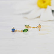 Sapphire & Tsavorite Duet Drop Studs