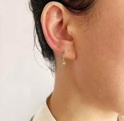 Sapphire & Tsavorite Duet Drop Studs