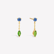 Sapphire & Tsavorite Duet Drop Studs
