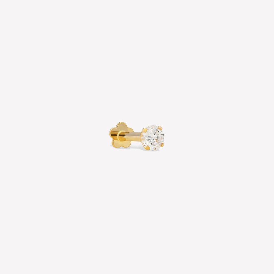 Solitaire Petal Flat-Back Stud | 3mm & 4mm