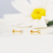 Solitaire Petal Flat-Back Stud | 3mm & 4mm