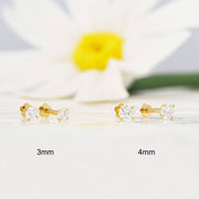 Solitaire Petal Flat-Back Stud | 3mm & 4mm