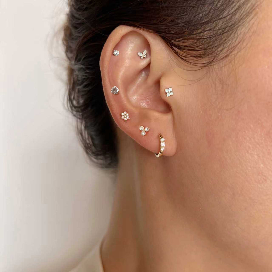 Solitaire Petal Flat-Back Stud | 3mm & 4mm