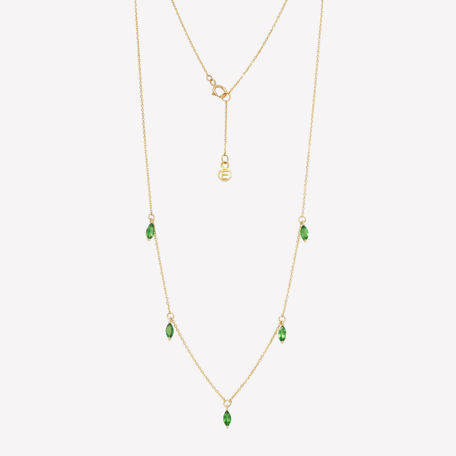 Tsavorite Marquise Station Necklace