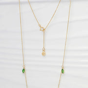 Tsavorite Marquise Station Necklace