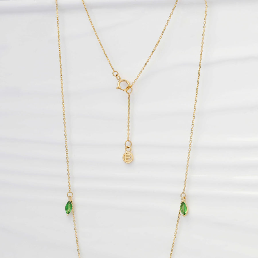 Tsavorite Marquise Station Necklace