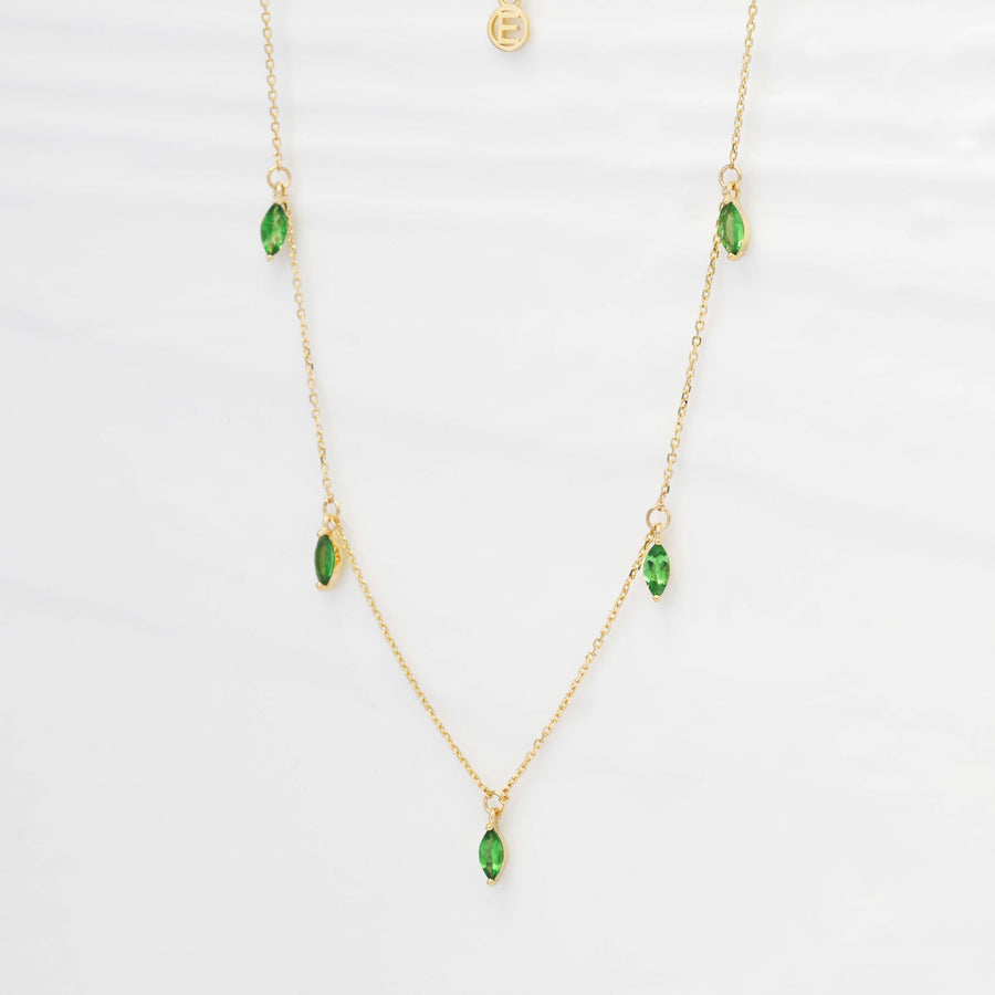 Tsavorite Marquise Station Necklace