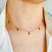 Tsavorite Marquise Station Necklace