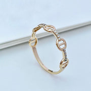 Anchor Chain Link Ring in 14k/18k Solid Gold