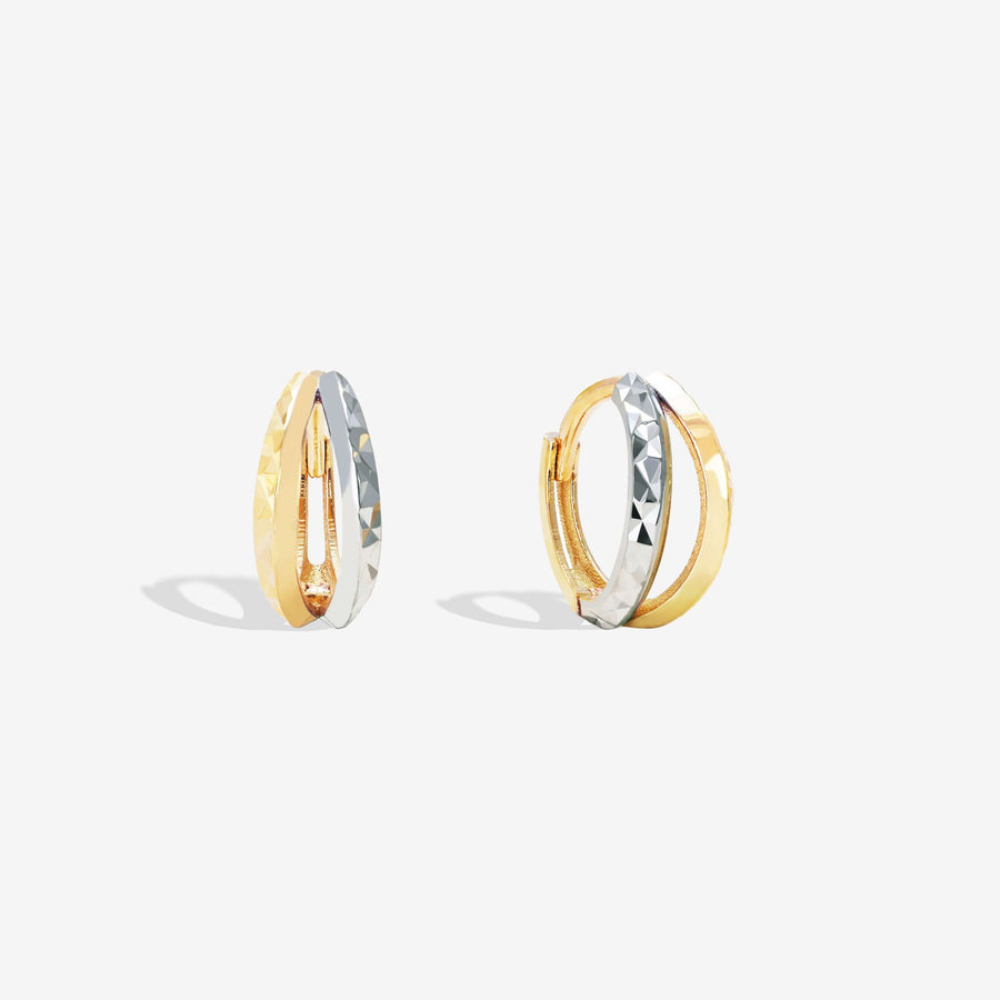 14k Solid Gold Mixed Stacking Huggie Earrings