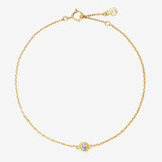 14k Solid Gold Lab Diamond Bubble Bracelet
