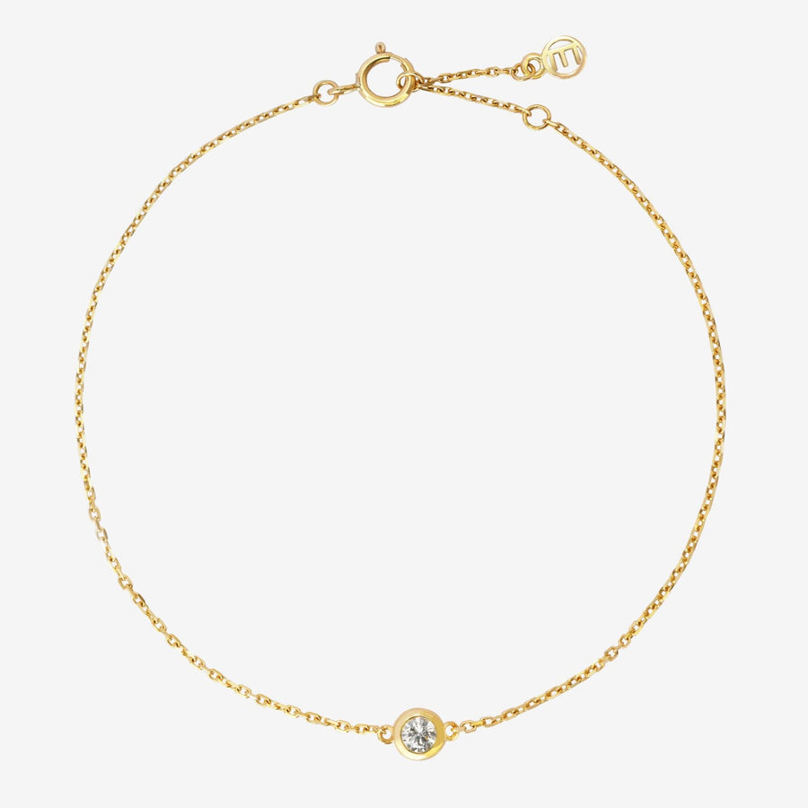 14k Solid Gold Lab Diamond Bubble Bracelet