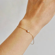 14k Solid Gold Lab Diamond Bubble Bracelet