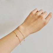 14k Solid Gold Lab Diamond Bubble Bracelet