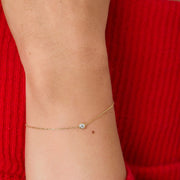 14k Solid Gold Lab-Grown Diamond Bubble Bracelet