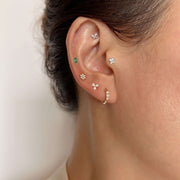 14k Solid Gold Lab-Grown Diamond Butterfly Flat Back Stud Earring