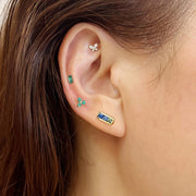 14k Solid Gold Lab-Grown Diamond Butterfly Flat Back Stud Earring