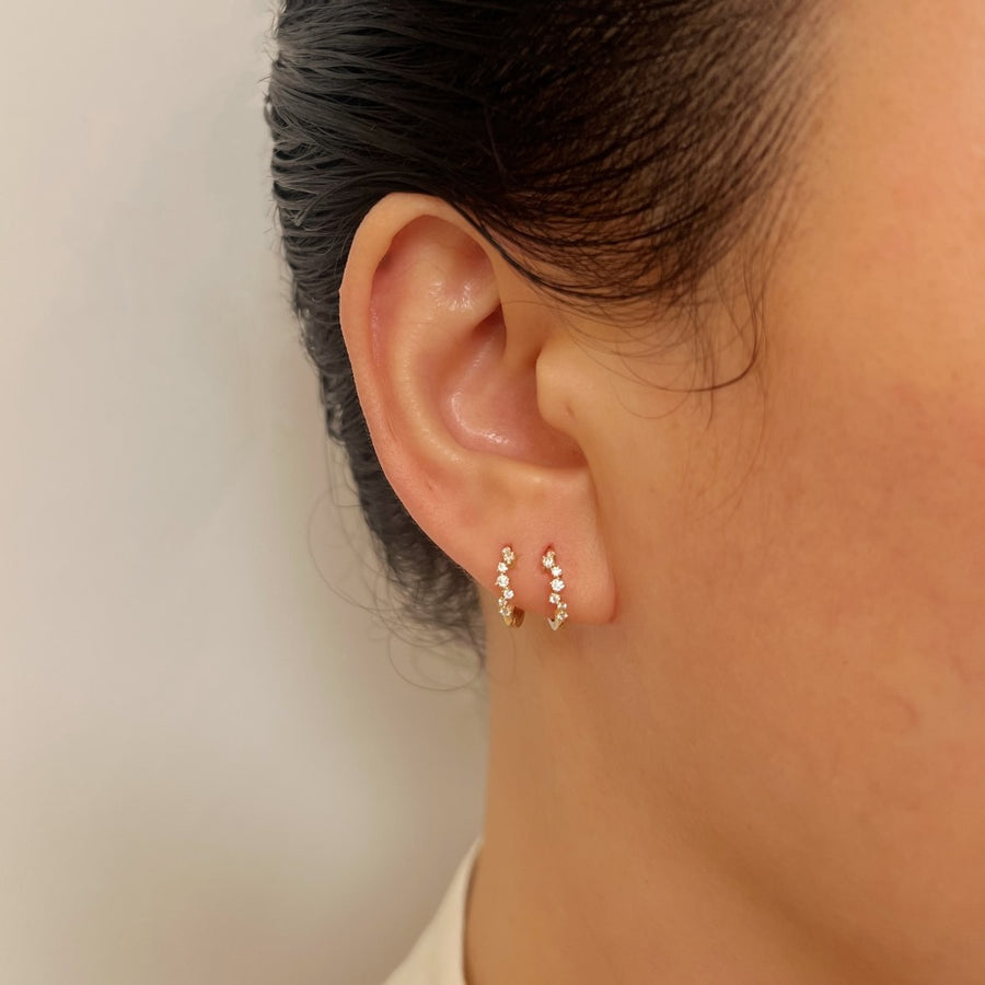 14k Dainty Constellation Huggie Earrings