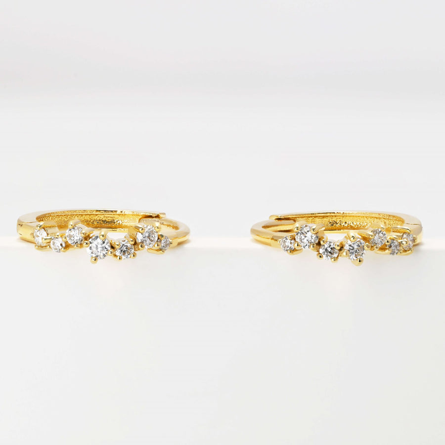 14k Dainty Constellation Huggie Earrings