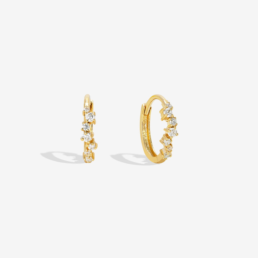 14k Dainty Constellation Huggie Earrings