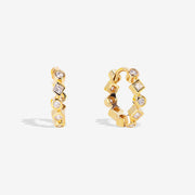 14k Solid Gold Lab Diamond Cluster Hoop Earrings