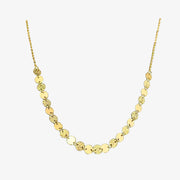 14k Solid Gold Double Sided Multi-Disc Choker Necklace