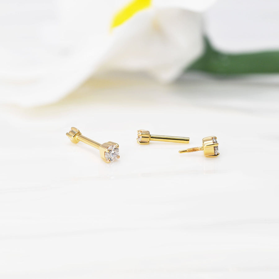 14k Two-in-One Lab Diamond Piercing Earring