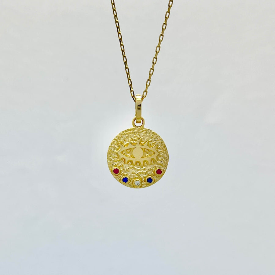 Evil Eye Molten Disc Pendant