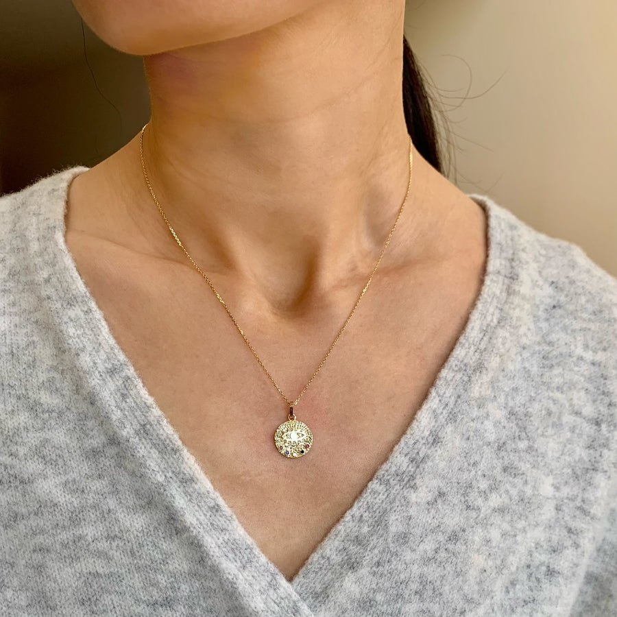 Evil Eye Molten Disc Pendant