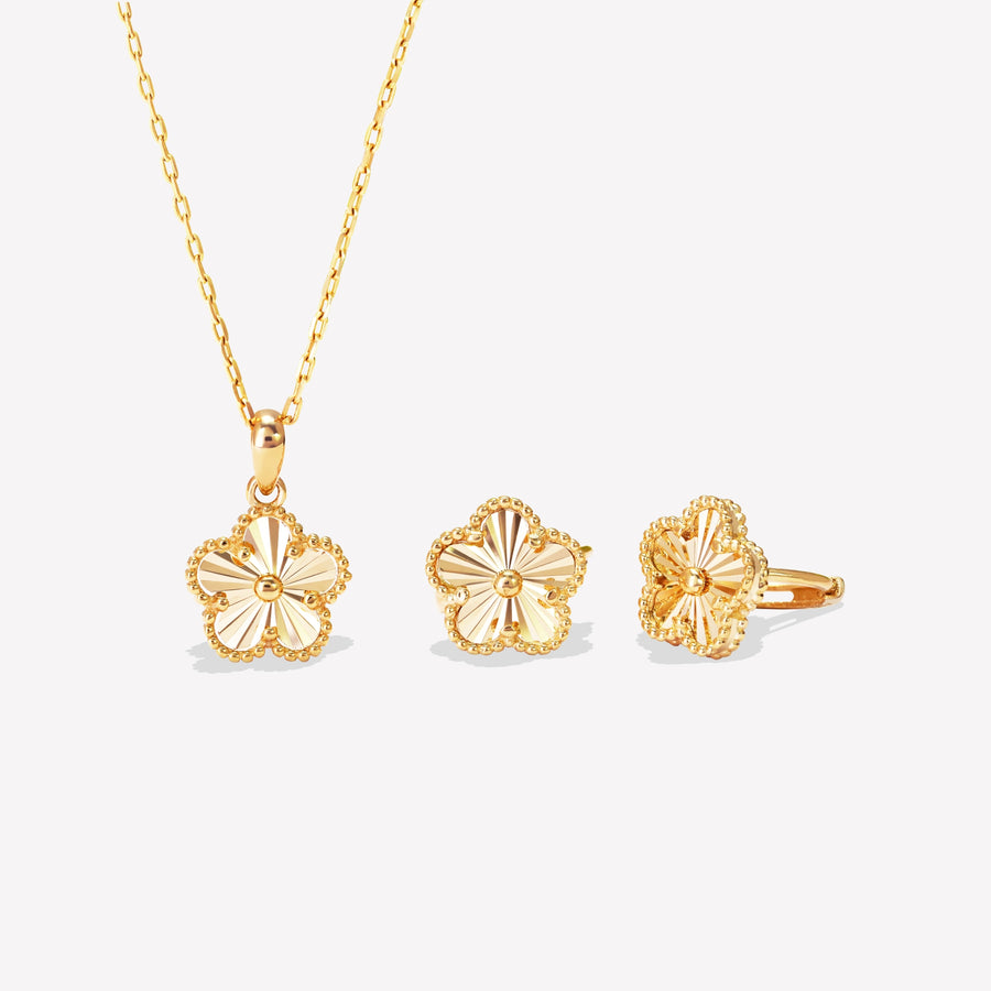 Sunray Blossom Necklace and Earrings Set