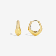 14k Solid Gold Diamond Shaped Geometric Hoop Earrings