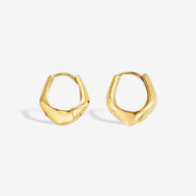 14k Solid Gold Diamond Shaped Geometric Hoop Earrings